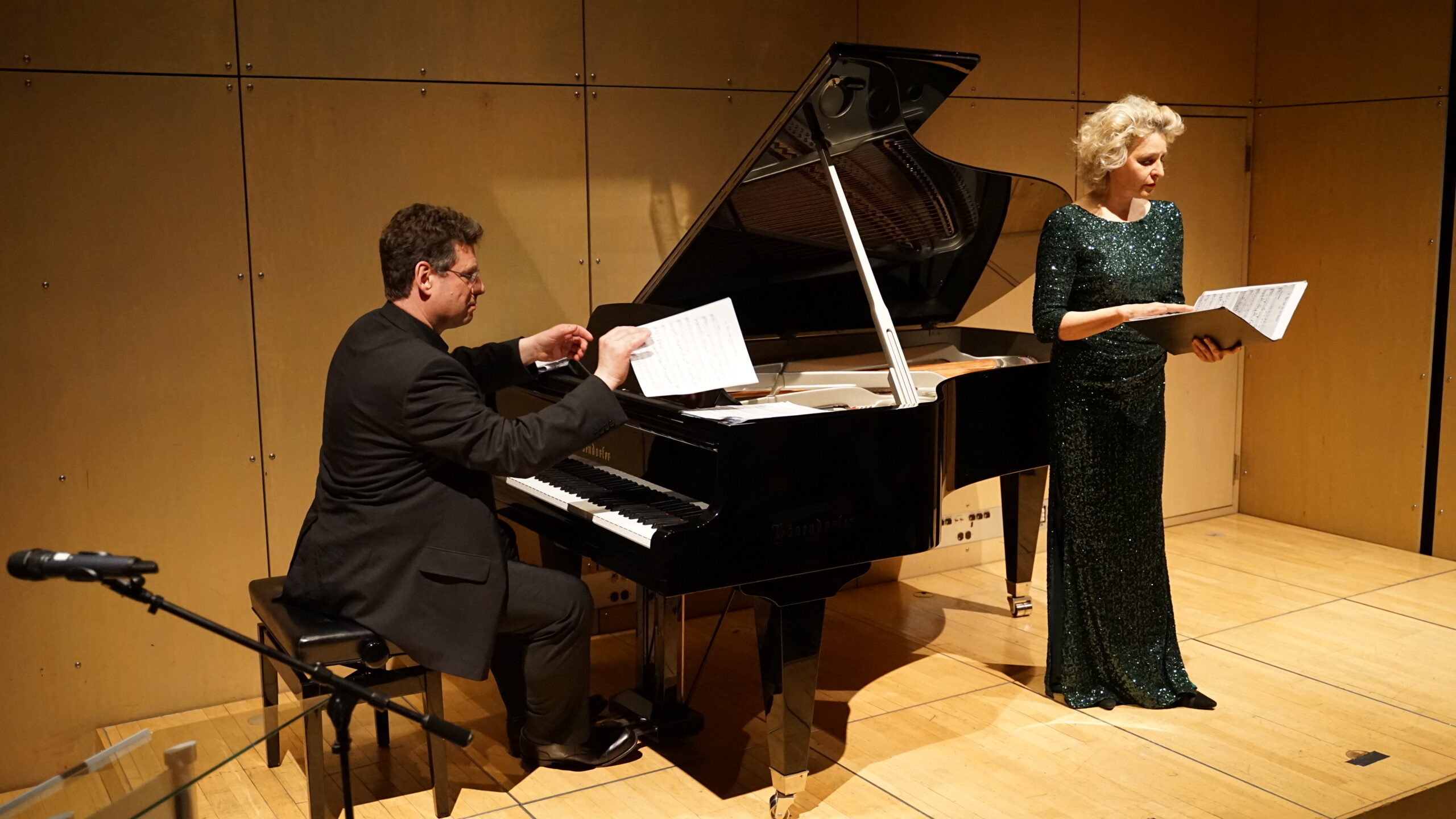 Evening Concert performed by Soprano Lydia Rathkolb (right), former soloist Vienna State Opera and pianist Thomas Lausmann (left), The Metropolitan Opera